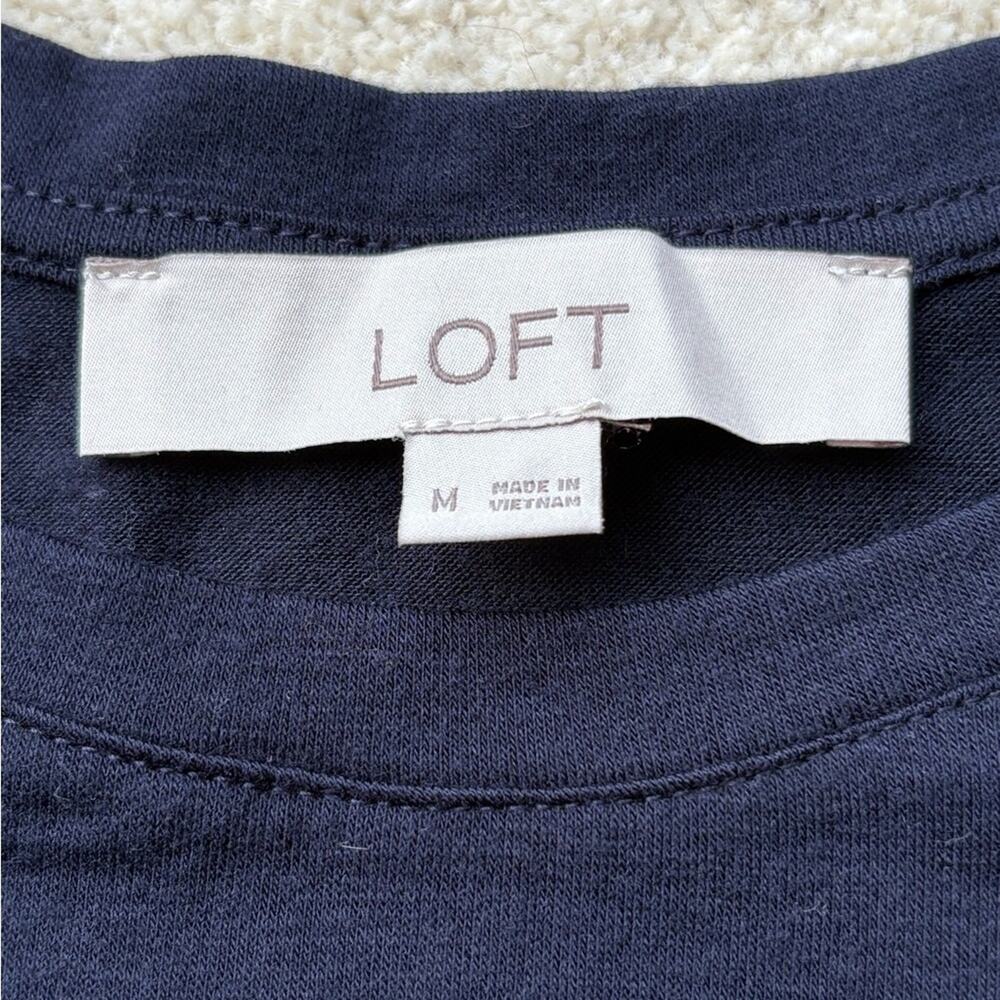 LOFT Navy Long Sleeve Tee with Stylish Comfort - Picture 2 of 3